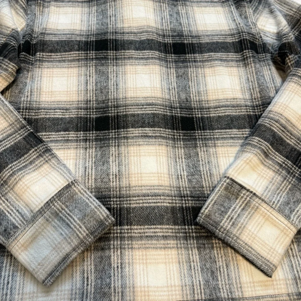 BB Dakota by Steve Madden Women’s Plaid Boxy Shacket /Fall Anthracite M - Picture 2 of 11
